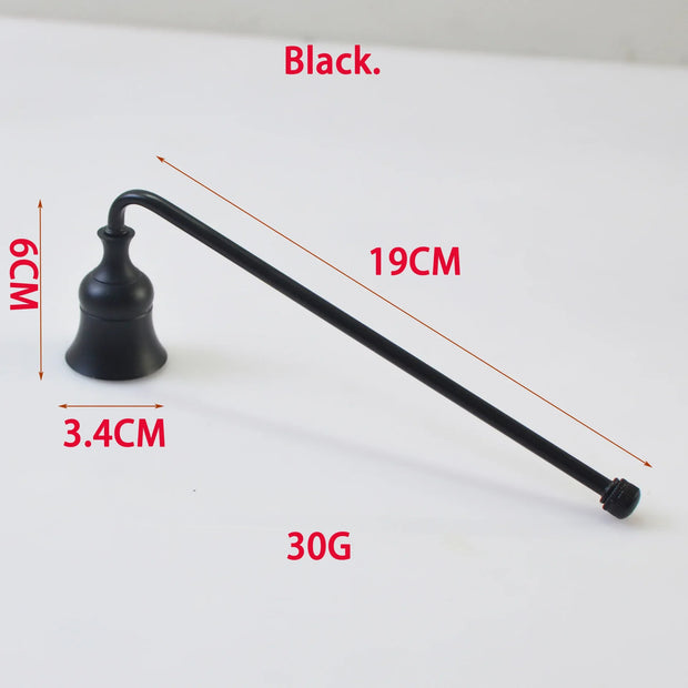 1pc Metal Candle Snuffer Gold/Black/Silver Bell-shape Fire Extinguisher Wick Cover 19.5cm Handle Vintage Decor Home SPA Hotel