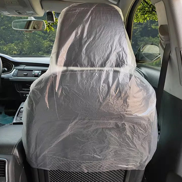 20pcsCar disposable seat protective cover anti-pollution car 4S shop for all car seat cover transparent dust cover