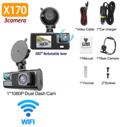 3Camera Dash Cam For Car Camera 1080P Video Recorder WIFI Car DVR Front Rear View Camera Night Vision Black Box Car Accessories