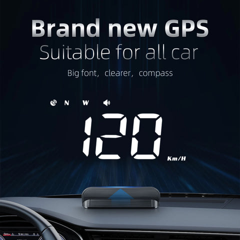 M1 GPS HUD Car Head Up Display Compass Speed MPH KMH Whit Alarm System Projector On-board Computer Windshield Projector Gauge ﻿