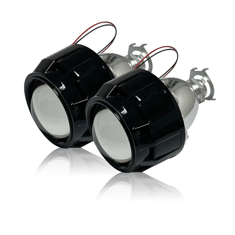 KUNFINE 2PCS/lot 2.5 inch Bi-Xenon HID Projector Lens Shrouds car high/low beam for car headlight halogen or xenon bulb