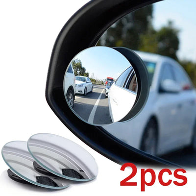 360° Rotation Car Blind Spot Mirror Wide Angle Adjustable Small Round Convex Mirror Car Reversing  Auxiliary Rearview Mirror