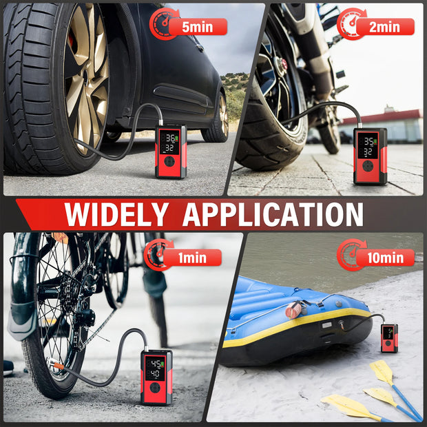 Rechargeable Car Air Compressor 10000mAh Portable Electric Tire Inflator For Car Motorcycle Air Pump Tire Inflatable Pump