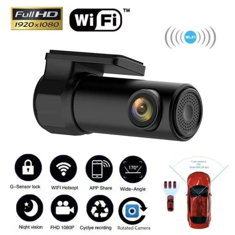 APP control smart car Wifi DVR Dash camera night vision video recorder HD1080P USB connection power supply