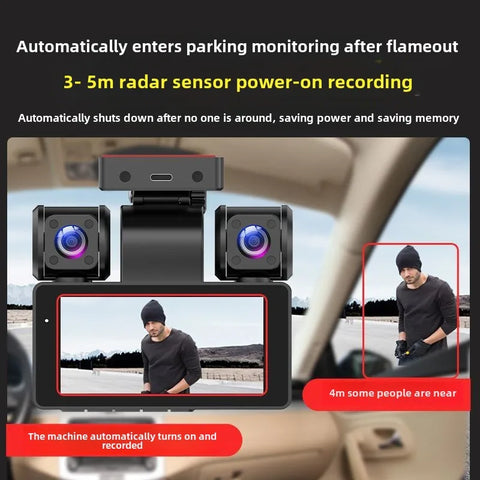 4 Channel Car DVR Dash Camera Wi-Fi GPS Car Camera 360 Dash Cam Front and Rear Inside Left Right 3k*1080P 4 Lens Video Recorder