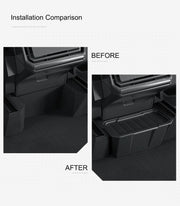 For Tesla Cybertruck 2024 Rear Center Console Storage Box TPE Organizer Box with Cover Trash Can Under Seat Car Accessories