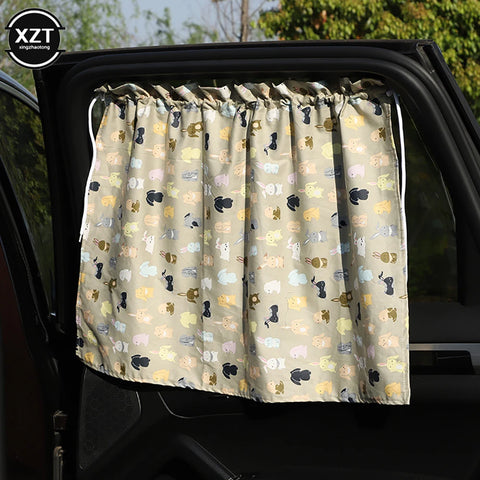 Suction Cup Curtain In The Car Window Sunshade Cover Cartoon Universal Side Window Sunshade UV Protection For Kid Baby Children