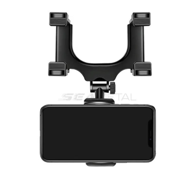 SEAMETAL Rearview Mirror Phone Holder for Car Free Rotation Adjustment Phone Mount Stable Gripper Smartphone Navigation Bracket