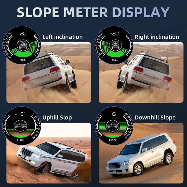 New M50 Slope Meter Display GPS+BDS Dual System Head Up Display M60 HUD Intelligent Inclinometer Off-road 4X4 Car Accessories