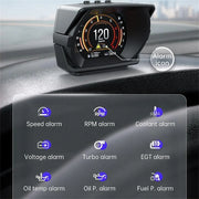 A450 Car Hud Heads-Up Display Racing Grade Multifunctional OBD2 LCD Instrument Panel GPS Slope Meter Alarm System