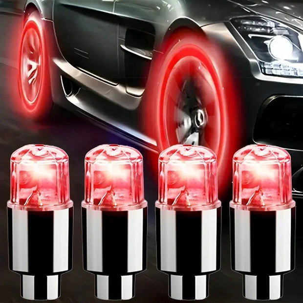 Universal Car Bicycle LED Bulb Tire Light Motorcycle Bicycle Neon Valve Cover Lights Tire Colorful Flashing Lamp Ambient Light