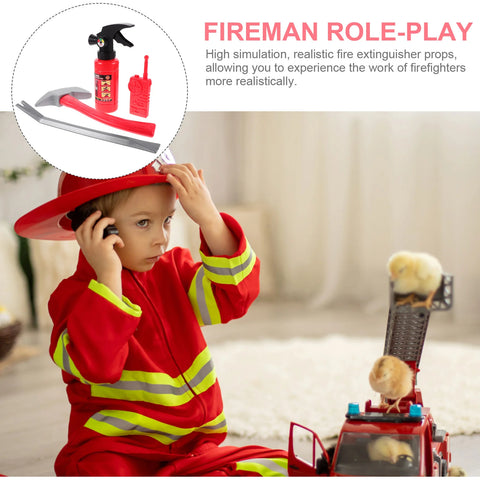 Simulated Fire Extinguisher Dreses Fake Fire-fighting Prop Simulation Miniature Plastic Kids Firemen Tool Kit Child Gift