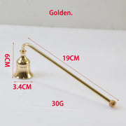 1pc Metal Candle Snuffer Gold/Black/Silver Bell-shape Fire Extinguisher Wick Cover 19.5cm Handle Vintage Decor Home SPA Hotel