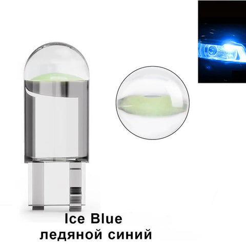 10x 2021 Newest W5W Led T10 Car Light COB Glass 6000K White Auto Automobiles License Plate Lamp Dome Read DRL Bulb Style 12V