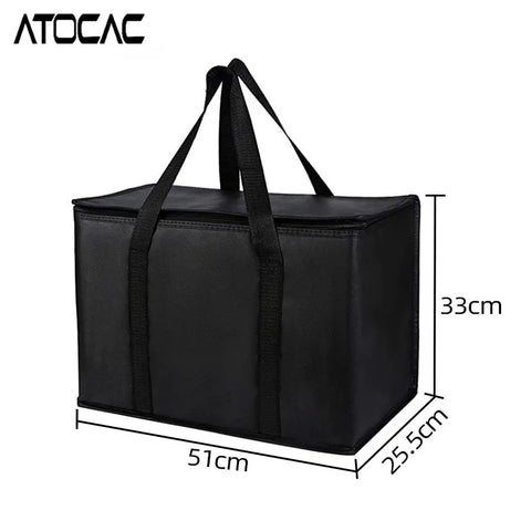 43L Insulated Bag Cars Trunk Organizer Groceries Fruit Food Drink Storage Cooler Thermal Large Vehicle Travel Zipper Handle Case