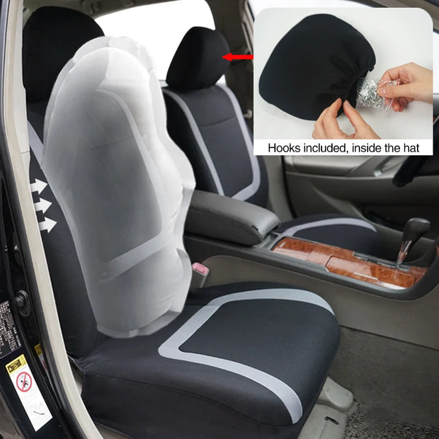 Full Set Car Seat Cover Fabric Universal Polyester Breathable Washable Suitable For Car Truck Van Suv Car Accessories Interior