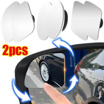 2Pcs Car Blind Spot Mirror Frameless Auxiliary Rearview Mirror Auto Motorcycle Universal Wide Angle Adjustable Small Mirrors