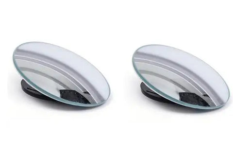 2Pcs Round Frame Convex Blind Spot Mirror Safety Driving Wide Angle 360 Degree Adjustable Clear Rearview Mirror