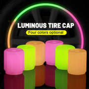 Car Luminous Tire Valve Caps Fluorescent Night Glowing Motorcycle Bicycle Bike Wheel Tyre Hub Valve Stem Caps Decor 1/ 4pcs