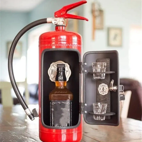 New Fire Extinguisher Mini Bar Novelty Wine Storage Box New Year Birthday Gift For Whisky Loving Fireman Metal Organizer Box