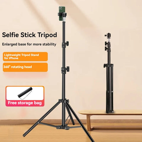 Portable Retractable Tripod Phone Stand With Adjustable Wireless Selfie Stick Foldable Phone Stand For IPhone, Xiaomi, Huawei