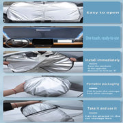 Foldable Car Sun Visor For Zeekr 001 2021~2025 2023 Front Windshield Sunshade Heat Insulation Summer Cooling Auto Accessories