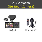 WiFi 3 Camera Car DVR Three Way Dash Cam Inside Vehicle Channel DVRs Recorder FHD 1080P Video Mini Registrator Dashcam Camcorder