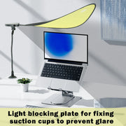 Laptop Sun Shade for Working Outside Anti-Glare Laptop Visor with Suction Cup Adjustable Bendable Office Desk Shade Folding Car