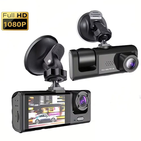 3 Channel Car DVR HD 1080P 3-Lens Inside Vehicle Dash CamThree Way Camera DVRs Recorder Video Registrator Dashcam Camcorder