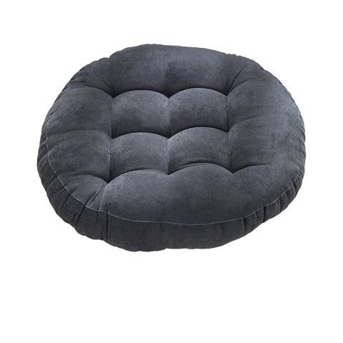 Round Large Floor Seat Pillows Gray Tufted Corduroy Cushions for Outdoor Yoga Tatami Chair Pad Casual Seating Reading Cushion 방석