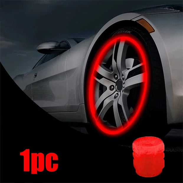 1-20PCS Luminous Car Tire Valve Cap Fluorescent Night Glowing Decor Motorcycle Bike Wheel Nozzle Dustproof Tyre Valve Stem Caps