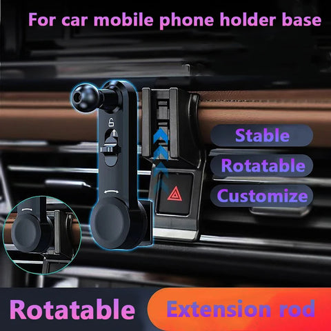 Rotatable Extension Rod Car Mobile phone holder Base Car Phone Stand GPS Mount Joint Extension Arm Car Phone Holder Accessories