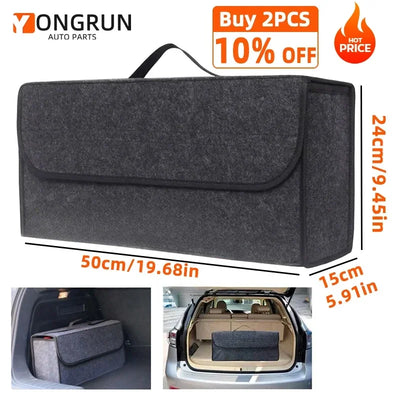 Large Anti Slip Compartment Boot Storage Organizer Tool Car Storage Bag Car Trunk Organizer Soft Felt Storage Box Accessories