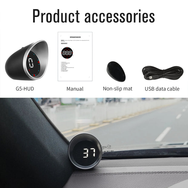 Car GPS Head Up Display Digital Alarm Overspeed Warning Universal Speedometer G5 LED Backlight GPS Compass Auto Accessories