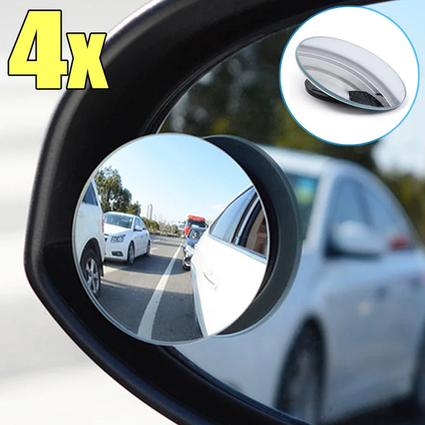 Car Rear View Mirror Auxiliary Blind Spot Mirror Ultra Clear 360 Degree Adjustable Wide Angle Car Reverse Borderless Mirrors