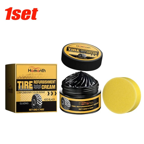 Tire Shine Coating Tyre Gloss Hydrophobic Sealant Wax Maintenance Long Cleaner Lasting Tire Agent Refurbishing 50g with Sponge