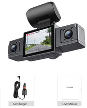 3 Channel Dash Cam Video Recorder Three Lens Car Camera with Rear View DVR 24H Parking Monitor Black Box