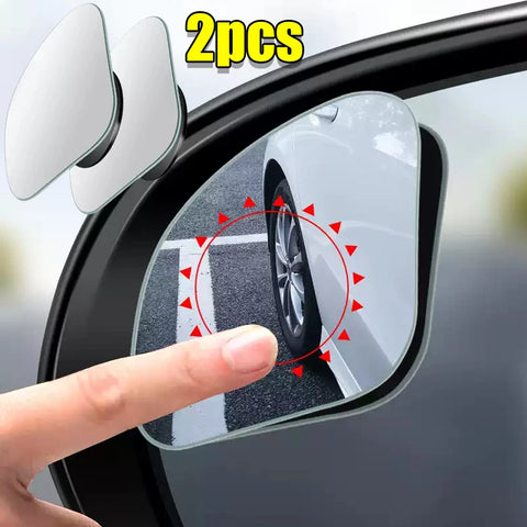 2pcs Car Blind Spot Mirror 360 Degree Rotating Frameless Auxiliary Rearview Mirror Auto Motorcycle Wide Angle Sector Mirrors