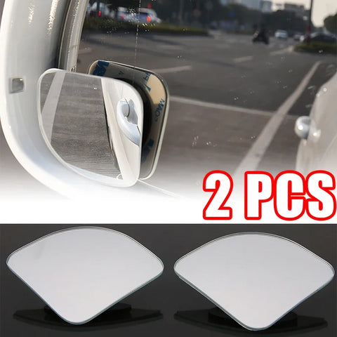 2Pcs Car Rearview Convex Frameless Blind Spot Mirrors Auxiliary Mirror Auto Motorcycle Universal Wide Angle Adjustable Mirrors