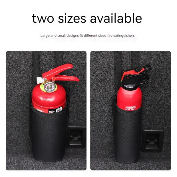 New Car Fire Extinguisher Fixed Storage Bag Car Seat Back Bag Car Cup Hanging Bag Trunk Organizer Strap Car Accessories