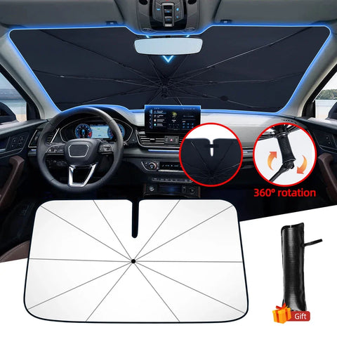 NEW Car Windshield Sun Shade Umbrella Upgraded Foldable Car Sunshade Front Window Cover for UV Ray Block & Sun Heat Protection