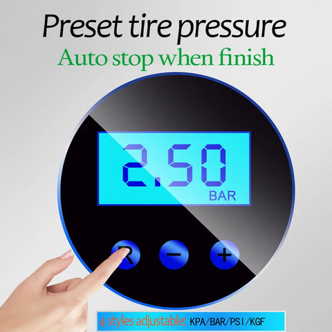 Digital Tire Inflator DC 12 Volt Car Portable Air Compressor Pump 150 PSI Car Air Compressor for Auto Car Motorcycles Bicycles