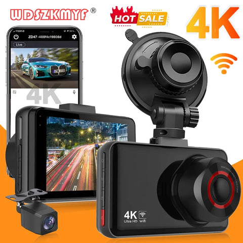 Dash Cam for Cars 4K Front and Rear Camera Car Dvr WIFI Car Camera for Vehicle Video Recorder Rear View Camera Parking Monitor