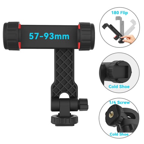 360 Degree Mobile Phone Clip Compatible With All 1/4 Screw Cellphone Holder Tripod Mount Desk Tripod Adapter For Samsung iphone