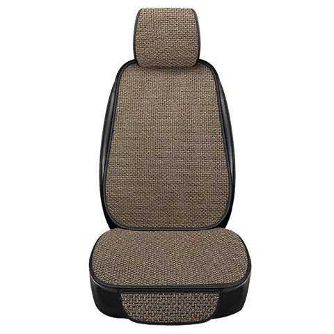 Car Seat Cover Front Rear Flax Seat Protect Cushion Automobile Seat Cushion Protector Pad Mat Backrest Headrest Auto Interior