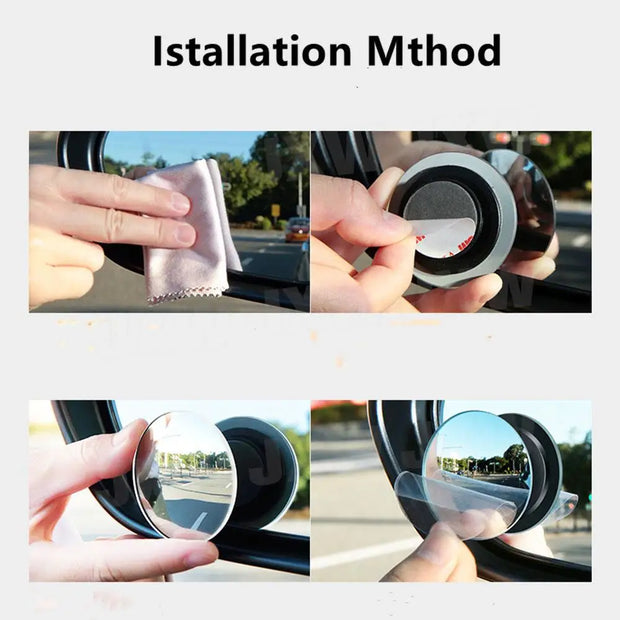 360 Degree HD Blind Spot Mirror For Car Reverse Frameless Ultrathin Wide Angle Round Convex Rear View Mirror Car Accessorie