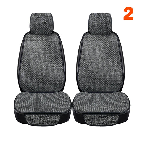 Car Seat Cover Front Rear Flax Seat Protect Cushion Automobile Seat Cushion Protector Pad Mat Backrest Headrest Auto Interior