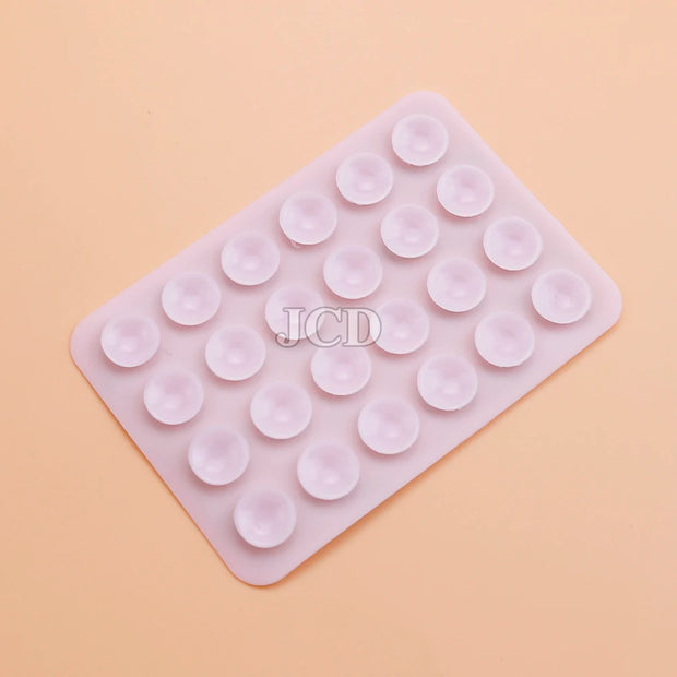 2PCS Double Side Silicone Pad For Mobile Phone Fixture Suction Cup Backed Adhesive Silicone Rubber Sucker Pad For Fixed Pad